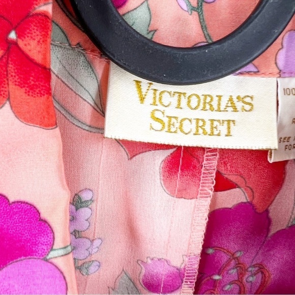 ✅ VICTORIA'S SECRET VINTAGE GOLD LABEL PINK FLORAL PAJAMA TOP SIZE LARGE - Picture 2 of 4